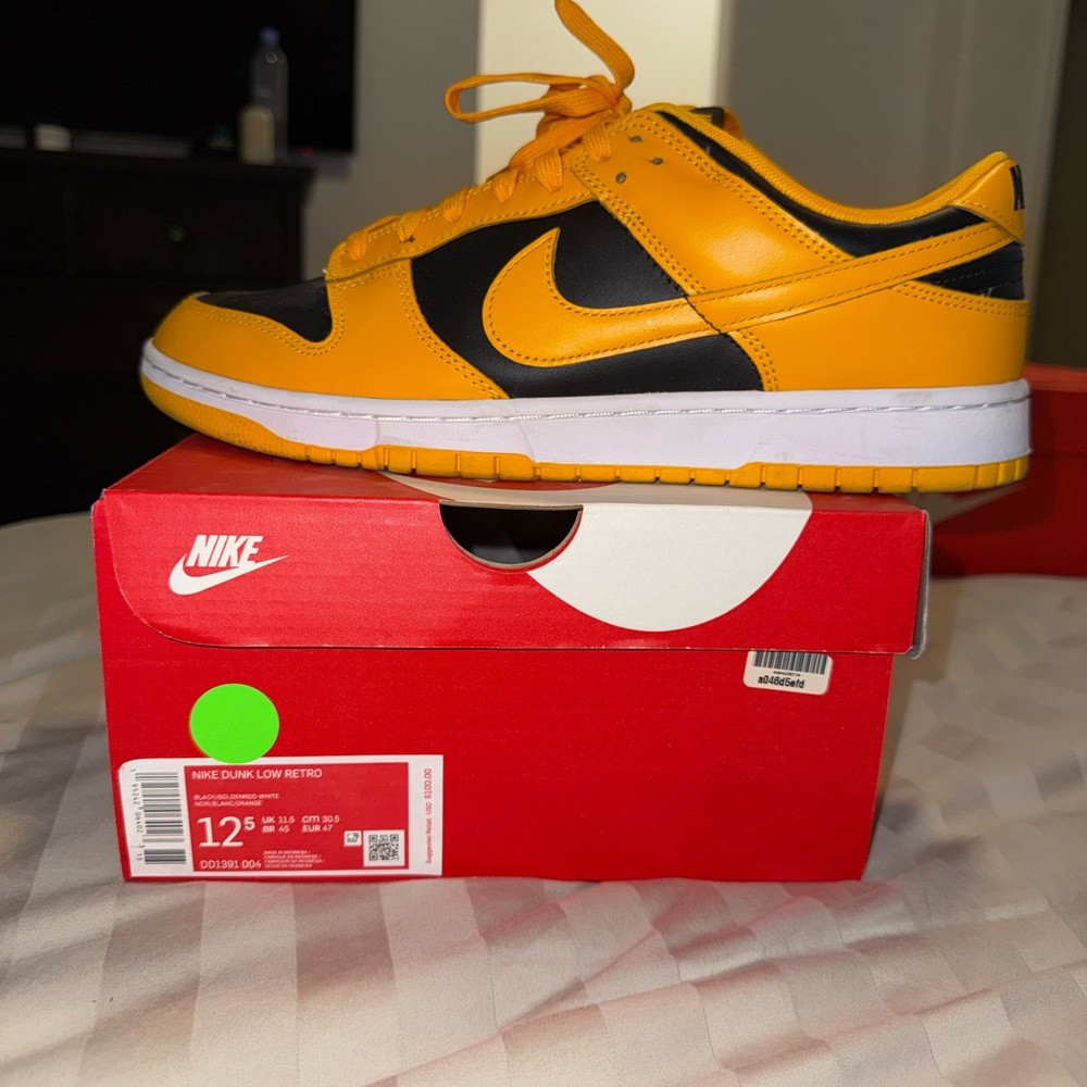 Nike Dunk Low Retro Black and Yellow Sneakers